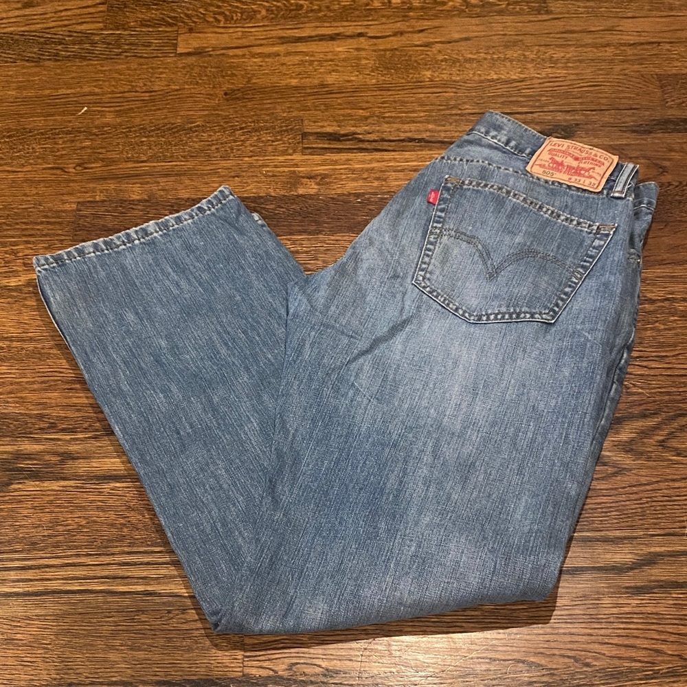 Men’s Levi's 505 Jeans Straight Fit Blue Denim Wash W33 L33